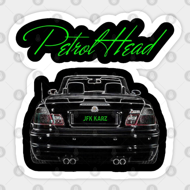 BMW M3 E46 Petrol Head Rear View Sticker by JFK KARZ